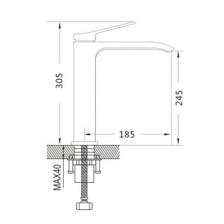 Смеситель для раковины Shevanik S4011H чёрный